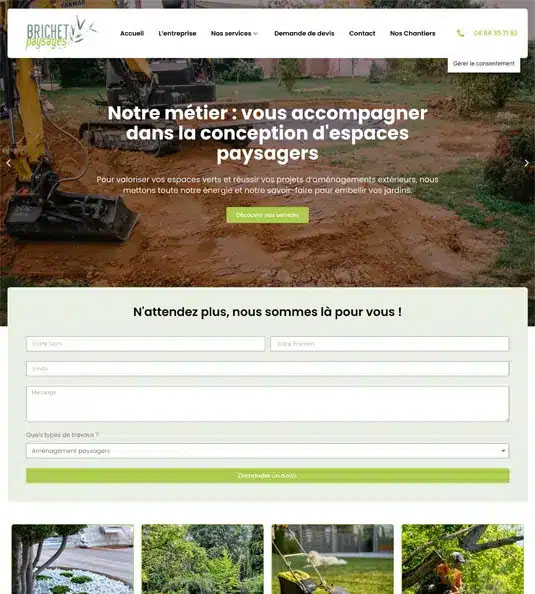 Screenshot site Brichet paysages